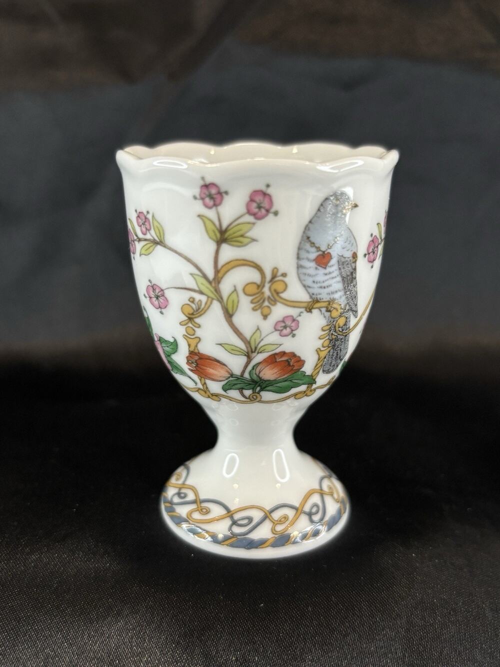 Hutschenreuther Ole Winther Mai May Egg Cup Bird Floral Germany 2.75"